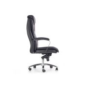 Scaun directorial hm quad, piele ecologica, inaltime ajustabila, mecanism multiblock, suport lombar, rotire 360 ˚, 150 kg, negru drm4632