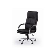Scaun directorial hm stanley, ergonomic, cadru polipropilena, piele ecologica, suport lombar, mecanism balansare, 102kg, 115x59x50 cm, negru drm2069