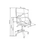 Scaun directorial hm stanley, ergonomic, cadru polipropilena, piele ecologica, suport lombar, mecanism balansare, 102kg, 115x59x50 cm, negru drm2069