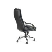 Scaun directorial hm stanley, ergonomic, cadru polipropilena, piele ecologica, suport lombar, mecanism balansare, 102kg, 115x59x50 cm, negru drm2069