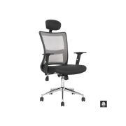 Scaun directorial hm neon gri, mesh, brate ajustabile, inaltime reglabila, cadru cromat, 100 kg, negru/gri drm2091