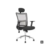 Scaun directorial hm neon gri, mesh, brate ajustabile, inaltime reglabila, cadru cromat, 100 kg, negru/gri drm2091