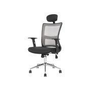 Scaun directorial hm neon gri, mesh, brate ajustabile, inaltime reglabila, cadru cromat, 100 kg, negru/gri drm2091