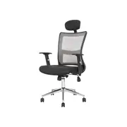 Scaun directorial hm neon gri, mesh, brate ajustabile, inaltime reglabila, cadru cromat, 100 kg, negru/gri drm2091
