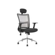 Scaun directorial hm neon gri, mesh, brate ajustabile, inaltime reglabila, cadru cromat, 100 kg, negru/gri drm2091