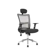 Scaun directorial hm neon gri, mesh, brate ajustabile, inaltime reglabila, cadru cromat, 100 kg, negru/gri drm2091