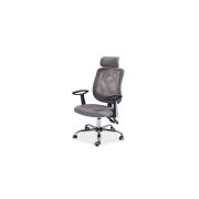 Scaun de birou cu mesh, sl q118, ergonomic, brate si tetiera ajustabile, cadru metalic, mecanism balans, 100 kg, gri drm3929