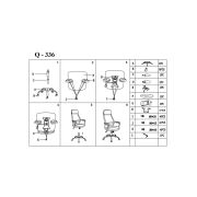 Scaun directorial cu suport lombar, sl q336, tapiterie mesh si stofa, cadru cromat, tetiera incorporata, mecanism balans, 100 kg, albastru drm4117
