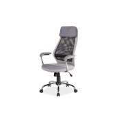Scaun directorial cu suport lombar, sl q336, tapiterie mesh si stofa, cadru cromat, tetiera incorporata, mecanism balans, 100 kg, gri drm4118