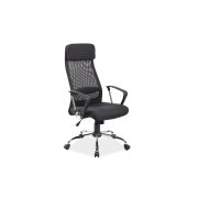 Scaun directorial sl q345, brate polipropilena, suport lombar, tapiterie mesh si stofa, mecanism balans, cadru cromat, 100 kg, negru drm4119