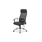 Scaun directorial sl q345, brate polipropilena, suport lombar, tapiterie mesh si stofa, mecanism balans, cadru cromat, 100 kg, negru drm4119