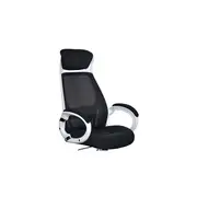 Scaun directorial cu mesh sl q409, cadru poliproprilena, tetiera integrata, mecanism balans, rotire 360 ˚, alb/negru drm4745