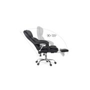 Scaun directorial cu suport picioare off 415, spatar inalt, perne duble, mecanism multiblock, baza cromata, 120 kg drm9215