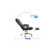 Scaun directorial off 418, piele ecologica, rotativ, mecanism de balans, suport picioare, 120 kg drm4199