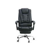 Scaun directorial off 418, piele ecologica, rotativ, mecanism de balans, suport picioare, 120 kg drm4199