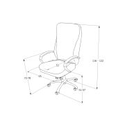 Scaun directorial sl q154, piele naturala, inaltime ajustabila, suport lombar, mecanism multiblock, cadru cromat, 100 kg, negru drm3751
