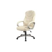 Scaun directorial sl q031, piele ecologica, inaltime reglabila, mecanism de balans, cadru polipropilena, 100 kg, crem drm3754