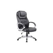 Scaun directorial sl q031, piele ecologica, inaltime reglabila, mecanism de balans, 100 kg, negru drm3208