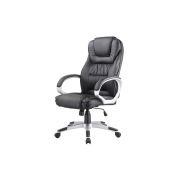 Scaun directorial sl q031, piele ecologica, inaltime reglabila, mecanism de balans, 100 kg, negru drm3208