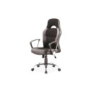 Scaun directorial sl q033, mecanism balans, ergonomic, cadru cromat, piele ecologica/mesh, inaltime ajustabila, 100 kg, negru drm3324