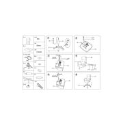 Scaun directorial sl q041, inaltime ajustabila, mecanism balansare, stofa cu insertii de piele ecologica, 100 kg, alb/negru drm3227