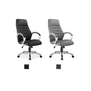 Scaun directorial sl q046, cadru polipropilena, piele ecologica, inaltime reglabila, mecanism de balansare, 100 kg, negru drm3235