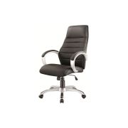 Scaun directorial sl q046, cadru polipropilena, piele ecologica, inaltime reglabila, mecanism de balansare, 100 kg, negru drm3235