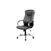 Scaun directorial sl q052, cadru cromat, piele ecologica, inaltime ajustabila, mecanism balansare, 100 kg, negru drm3237