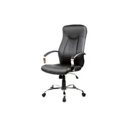 Scaun directorial sl q052, cadru cromat, piele ecologica, inaltime ajustabila, mecanism balansare, 100 kg, negru drm3237
