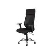 Scaun directorial sl q211, cotiere reglabile, mesh, cadru cromat, suport lombar, mecanism de balans, negru drm4099