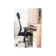 Scaun directorial sl q211, cotiere reglabile, mesh, cadru cromat, suport lombar, mecanism de balans, negru drm4099