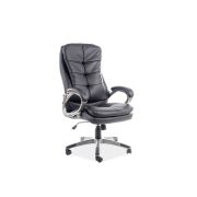 Scaun directorial sl q270, cadru polipropilena, piele ecologica, inaltime ajustabila, mecanism balansare, 100 kg, negru drm9011