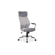 Scaun directorial sl q319, suport lombar, tapiterie stofa, mecanism balans, cadru cromat, 100 kg, gri drm4116