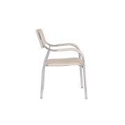 Scaun vizitator gn cu manere, cadru cromat, piele ecologica, 150 kg, bej drm4272