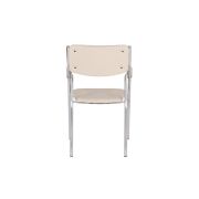 Scaun vizitator gn cu manere, cadru cromat, piele ecologica, 150 kg, bej drm4272