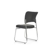 Scaun vizitator hm rapid, cadru cromat, piele ecologica, 83x43x58 cm, sarcina max 120 kg, negru drm2235
