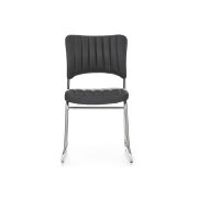 Scaun vizitator hm rapid, cadru cromat, piele ecologica, 83x43x58 cm, sarcina max 120 kg, negru drm2235