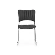 Scaun vizitator hm rapid, cadru cromat, piele ecologica, 83x43x58 cm, sarcina max 120 kg, negru drm2235