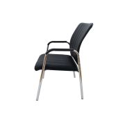 Scaun vizitator hm vigor, piele ecologica, suport lombar, sarcina max 120 kg, negru drm2236