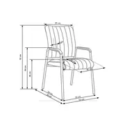 Scaun vizitator hm vigor, piele ecologica, suport lombar, sarcina max 120 kg, negru drm2236