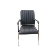 Scaun vizitator hm vigor, piele ecologica, suport lombar, sarcina max 120 kg, negru drm2236