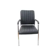 Scaun vizitator hm vigor, piele ecologica, suport lombar, sarcina max 120 kg, negru drm2236