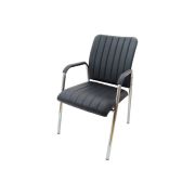 Scaun vizitator hm vigor, piele ecologica, suport lombar, sarcina max 120 kg, negru drm2236