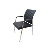 Scaun vizitator hm vigor, piele ecologica, suport lombar, sarcina max 120 kg, negru drm2236