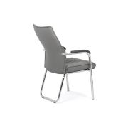 Scaun vizitator hrc 614, ergonomic, piele ecologica, cromat, brate tapitate, 120 kg drm1588