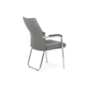 Scaun vizitator hrc 614, ergonomic, piele ecologica, cromat, brate tapitate, 120 kg drm1588