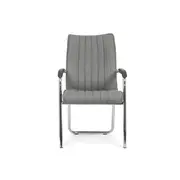 Scaun vizitator hrc 614, ergonomic, piele ecologica, cromat, brate tapitate, 120 kg drm1588