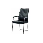 Scaun vizitator hrc 614, ergonomic, piele ecologica, cromat, brate tapitate, 120 kg drm1588