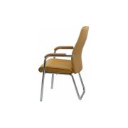 Scaun vizitator hrc 614, ergonomic, piele ecologica, cromat, brate tapitate, 120 kg drm1588