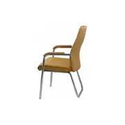 Scaun vizitator hrc 614, ergonomic, piele ecologica, cromat, brate tapitate, 120 kg drm1588